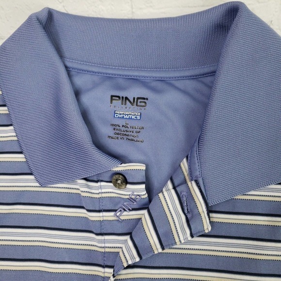 Ping Collection Performance Dynamics Men's Large Golf Shirt Blue Short Sleeve - Picture 5 of 10